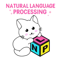 a cartoon cat is holding a block with the letter np on it