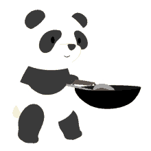 panda wok cooking cook eggs