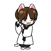 a cartoon of a person with cat ears on their head