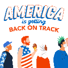 America Is Getting Back On Track We Did It Joe Sticker - America Is Getting Back On Track We Did It Joe Joe Biden Stickers