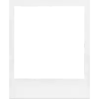 a white polaroid frame on a white background