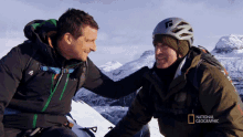 haha bear grylls rob riggle ice climbing in iceland running wild with bear grylls laughing