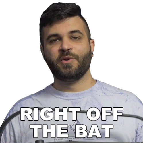 Right Off The Bat Andrew Baena Sticker - Right Off The Bat Andrew Baena First Things First Stickers