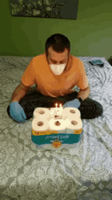 Birthday Face Mask GIF - Birthday Face Mask Tissue Paper GIFs