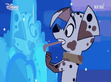 a dalmatian dog with a disney channel logo on the bottom