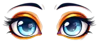 a close up of a pair of cartoon eyes