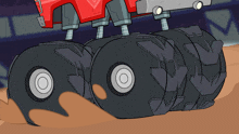 a cartoon drawing of a monster truck 's wheels