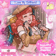 a picture of a girl with the words i love my girlfriend on top