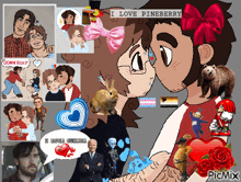 a collage of images with the words i love pineberry