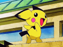 a yellow and black cartoon character with a pink nose