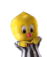 a cartoon character with a red mustache is wearing a striped shirt