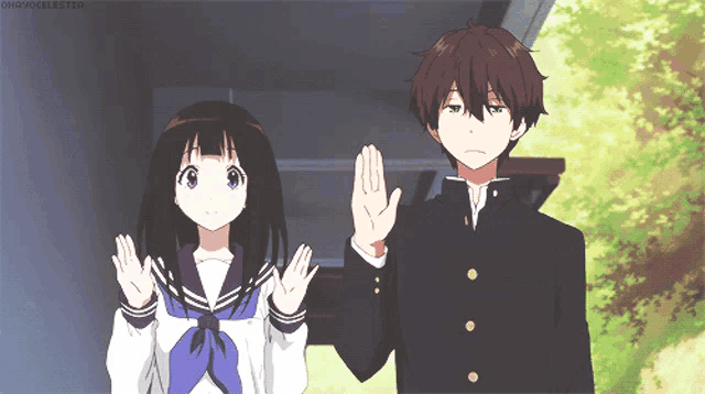 Anime Girl Saying Hi Waving Hand Stock Illustration 2231206023 |  Shutterstock