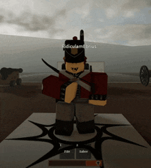 a video game character with ridiculamebrius written on the top
