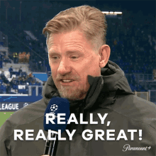 Really Really Great Peter Schmeichel GIF - Really Really Great Peter Schmeichel Champions League GIFs