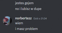 a screenshot of a conversation between norbertezz and wiem
