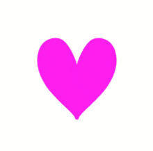 a pink heart on a white background with a shadow