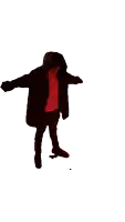 a silhouette of a person in a hooded jacket is made with unscreen