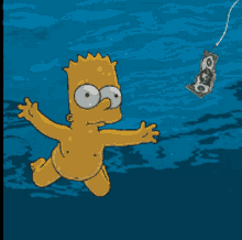 the simpsons bart simpsons under water swimming bait