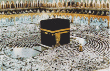 the kaaba is surrounded by a crowd of people in a circle
