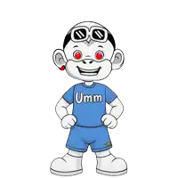 a cartoon monkey wearing sunglasses and a shirt that says umm