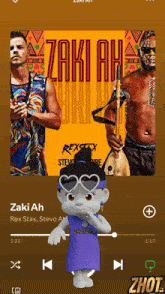 a screenshot of a song called zaki ah by rex stax and steve a
