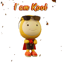 a cartoon character is wearing sunglasses and a cape and says i am kool