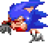 a pixel art of sonic the hedgehog running