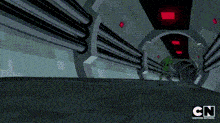 a cartoon network logo can be seen on the bottom of a tunnel