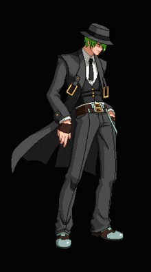 a pixel art drawing of a man in a suit and tie