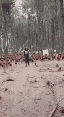 A Chicken Goes After A Human Chicken GIF - A Chicken Goes After A Human Chicken After Me Chicken GIFs