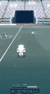 a screenshot of a video game showing a row of players on the field