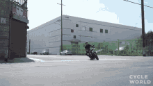 Taking A Turn With High Speed Cycle World GIF