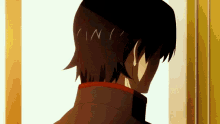 a close up of a person 's head with the letter n visible