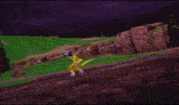 a cartoon character is being attacked by a sword