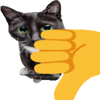 Thumbs Down Thumbs Down Cat Sticker - Thumbs Down Thumbs Down Cat Stickers