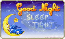 Good Night Sleep Tight GIF - Good Night Sleep Tight Moon GIFs