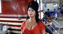 Sophia Loren Red Dress GIF