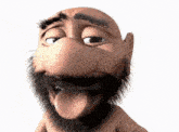 a cartoon character with a beard and mustache is sticking his tongue out