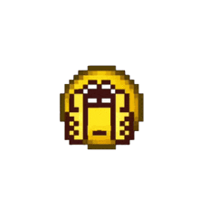 a pixel art of a smiley face with the number 3 on it 's face