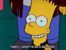 bart simpson the s impsons rockstar mom iwant to be a rockstar