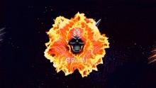 a skull in flames with the number 816 on it