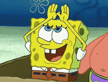 a cartoon of spongebob making a funny face