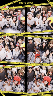 a group of people are posing for a photo with the words photo objet on the bottom