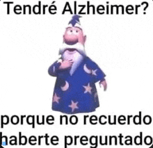 a cartoon of a wizard with a beard and a blue robe is standing in front of a white background .
