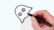 a person is drawing a jellyfish with a marker and the words made in animotica are visible