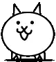 a black and white drawing of a cat with ears .