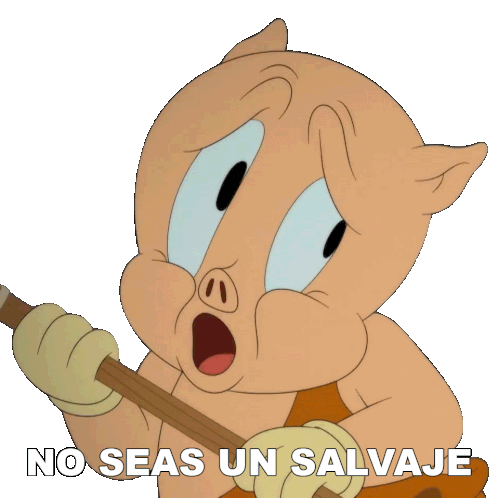 No Seas Un Salvaje Porky Sticker - No Seas Un Salvaje Porky Looney Tunes Stickers