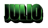 the word julio is written in green and black letters