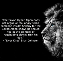 a black and white photo of a lion with a quote from liver king