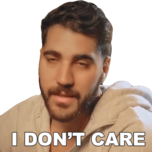 I Dont Care Rudy Ayoub Sticker - I Dont Care Rudy Ayoub I Dont Give A Thought Stickers